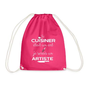 Tablier de cuisine humour si cuisiner était un.. - Sac de sport léger - fuchsia - Devant