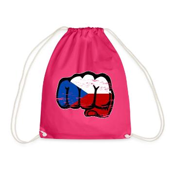 Tschechien Faust Flagge used - Turnbeutel - Fuchsia - Vorne
