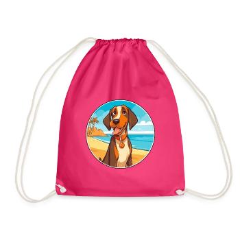 Cao De Castro Laboreiro Hunderasse Cartoon Kawaii - Turnbeutel - Fuchsia - Vorne