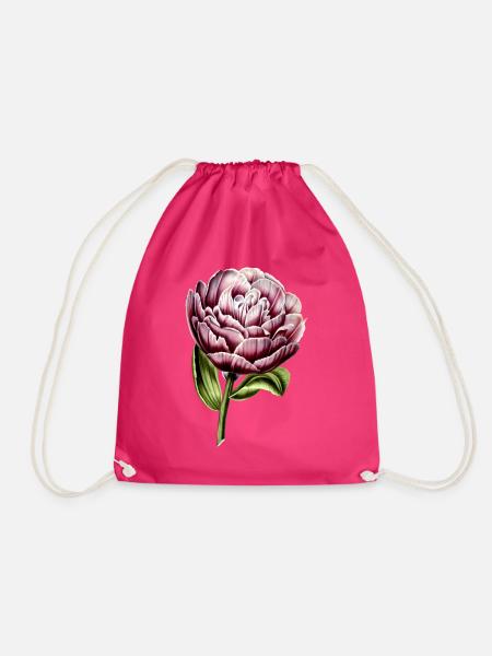 Purpur Tulpen-Botanik Druck - Turnbeutel - Fuchsia