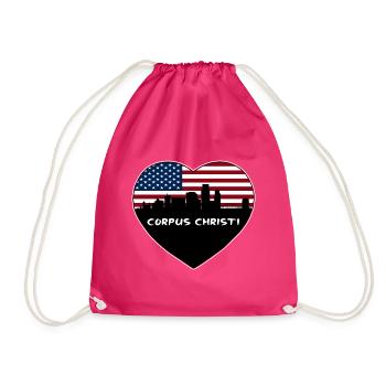 Corpus Christi Texas USA Flagge Skyline Reisen Souve - Turnbeutel - Fuchsia - Vorne