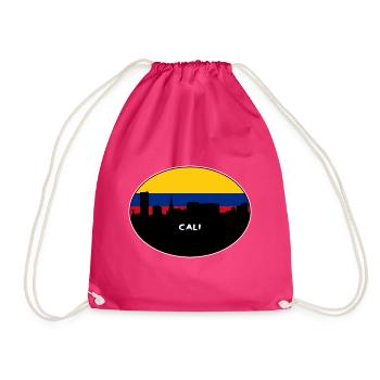 Cali Kolumbien Flagge Skyline Silhouette Reisen - Turnbeutel - Fuchsia - Vorne