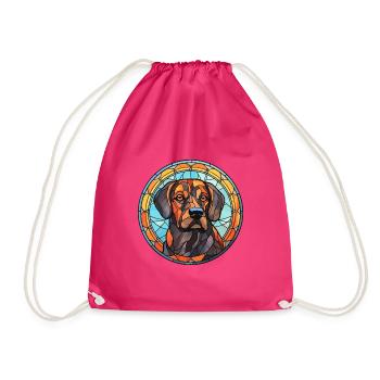Berger de Beauce Hunderasse Buntglas bunt - Turnbeutel - Fuchsia - Vorne