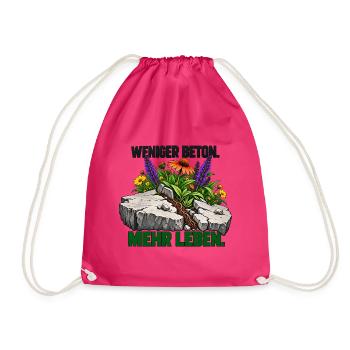 Mehr Leben statt Beton - Turnbeutel - Fuchsia - Vorne