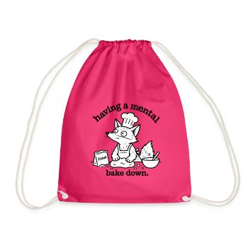 Mental Bake Down – Lustiger Fuchs beim Backen - Turnbeutel - Fuchsia - Vorne