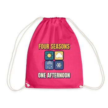 Vier Jahreszeiten Ein Nachmittag Lustiges britisches Wetter - Turnbeutel - Fuchsia - Vorne