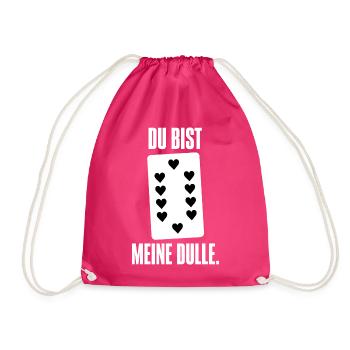 Du bist meine Dulle – Doppelkopf Liebe Partner - Turnbeutel - Fuchsia - Vorne