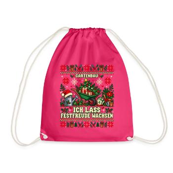 Gartenbau - Ich lass Festfreude wachsen - Turnbeutel - Fuchsia - Vorne