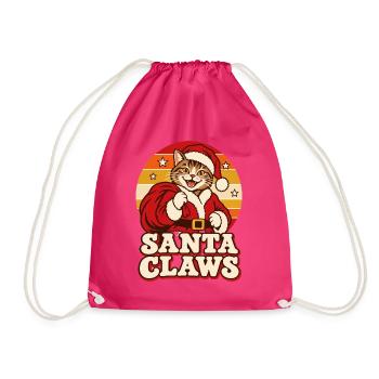 Santa Claws Katze Weihnachten - Turnbeutel - Fuchsia - Vorne