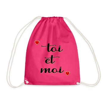 Du und ich, Liebe - Turnbeutel - Fuchsia - Vorne