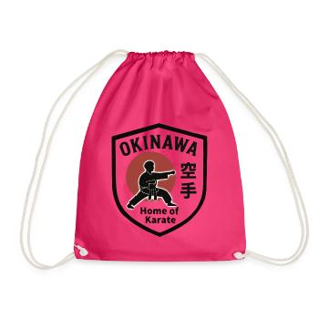 Okinawa- Home of Karate Shield Emblem - Turnbeutel - Fuchsia - Vorne