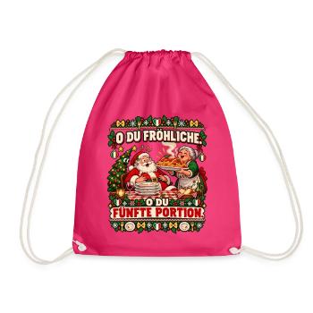 O du fröhliche. O du fünfte Portion. - Turnbeutel - Fuchsia - Vorne