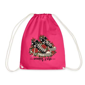 Symbol des Lebens — Sneakers & Rosen - Turnbeutel - Fuchsia - Vorne