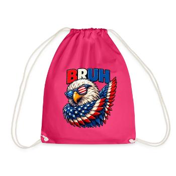 American Flag Bruh Dabbing Eagle Men Boys - Turnbeutel - Fuchsia - Vorne