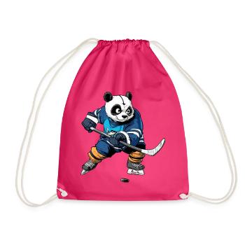 Eishockey Pandabär - Turnbeutel - Fuchsia - Vorne