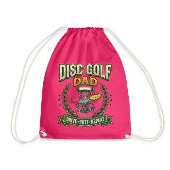 Disc Golf Dad Drive Putt Repeat - Turnbeutel - Fuchsia - Vorne