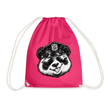 Cool Panda Polizei Sonnenbrille Panda Lover Kunst - Turnbeutel - Fuchsia - Vorne