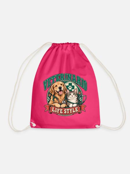 Veterinärleben Hund und Katze - Turnbeutel - Fuchsia