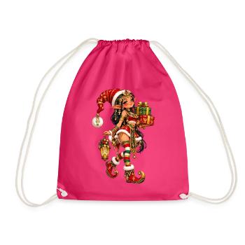 Ägyptischer Weihnachtself – Feiertag im alten Ägypten - Turnbeutel - Fuchsia - Vorne