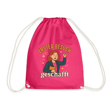 Referendariat Geschenk nach erstem Unterrichtsbesu - Turnbeutel - Fuchsia - Vorne