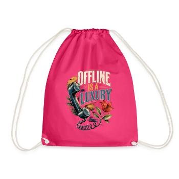 Offline ist ein Luxus - Turnbeutel - Fuchsia - Vorne