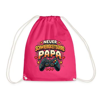 Neuer Schwierigkeitsgrad Papa - Turnbeutel - Fuchsia - Vorne