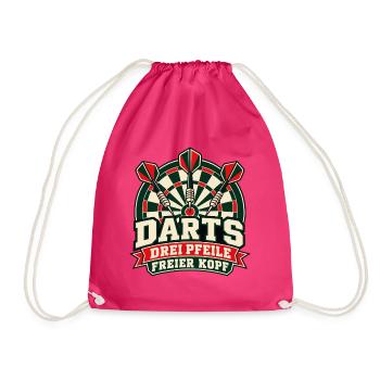 Darts – Drei Pfeile, freier Kopf - Turnbeutel - Fuchsia - Vorne