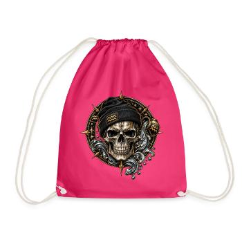 Wassermann Sternzeichen – Mystischer Zodiac Skull - Turnbeutel - Fuchsia - Vorne