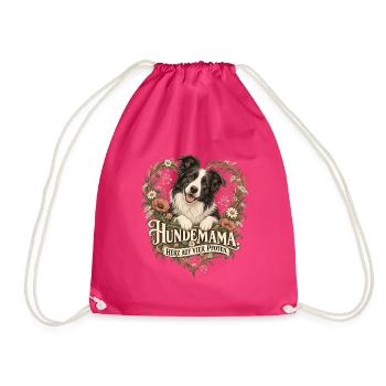 Hundemama: Herz auf vier Pfoten - Turnbeutel - Fuchsia - Vorne