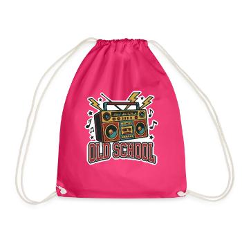 Old School Boombox – Retro-Musik der 80er - Turnbeutel - Fuchsia - Vorne