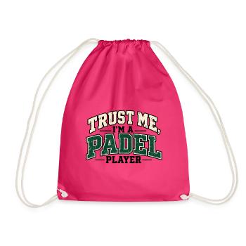 Trust Me I'm a Padel Player – Retro Design - Turnbeutel - Fuchsia - Vorne