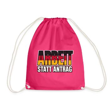 Arbeit statt Antrag Schwarz Rot Gold - Turnbeutel - Fuchsia - Vorne