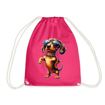 Sonnenbrillen Dackel Style - Turnbeutel - Fuchsia - Vorne