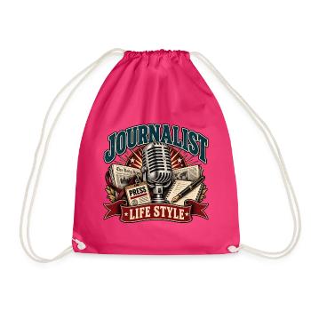Journalisten-Lebensstil Retro - Turnbeutel - Fuchsia - Vorne