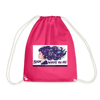 Kosmische Blüten im Haar - Turnbeutel - Fuchsia - Vorne