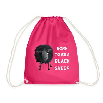 Born to Be a Black Sheep - Schwarzes Schaf - Turnbeutel - Fuchsia - Vorne