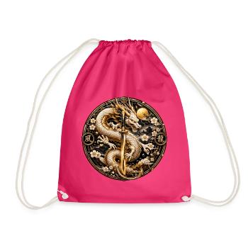 Goldener Drachenklingentraum - Turnbeutel - Fuchsia - Vorne
