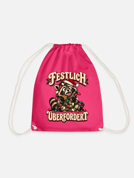 Festlich überfordert Waschbär - Turnbeutel - Fuchsia