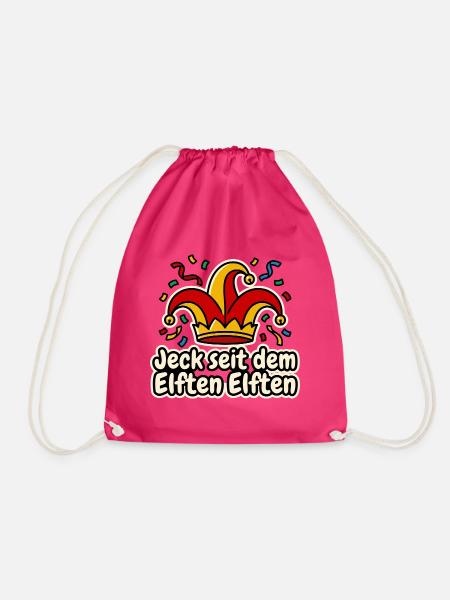 Jeck seit dem Elften Elften Narrenkappe Karneval - Turnbeutel - Fuchsia
