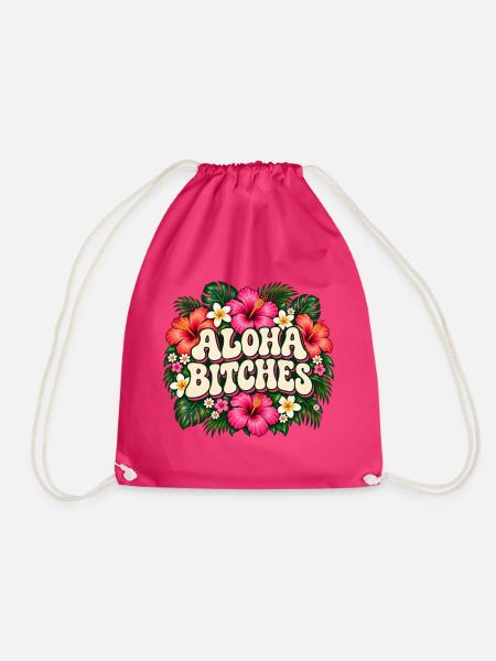 Aloha Bitches Tropical Floral - Turnbeutel - Fuchsia