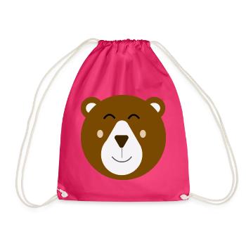 Süßer glücklicher brauner Bär - Turnbeutel - Fuchsia - Vorne