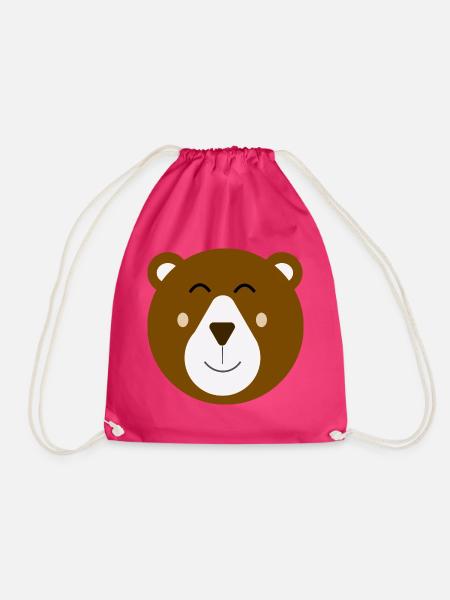 Süßer glücklicher brauner Bär - Turnbeutel - Fuchsia