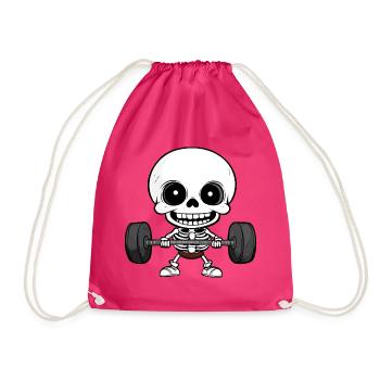 Gym Totenkopf Langhantel - Turnbeutel - Fuchsia - Vorne