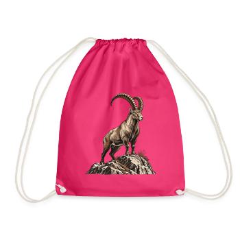 Alpensteinbock – König der Felsen - Turnbeutel - Fuchsia - Vorne