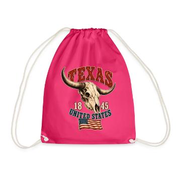 Texas Skull USA Flag - Turnbeutel - Fuchsia - Vorne