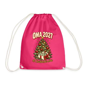 Oma 2027 Christkindl hat's verraten - Turnbeutel - Fuchsia - Vorne