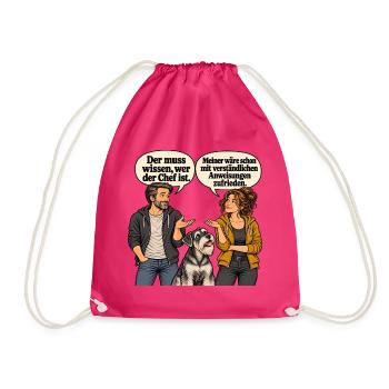 Der muss wissen wer der Chef ist - Turnbeutel - Fuchsia - Vorne