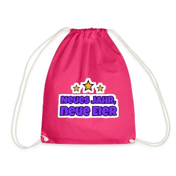 Neues Jahr, neue Eier Silvester Sticker - Turnbeutel - Fuchsia - Vorne