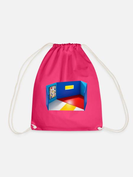 Abstrakter Raum in Primärfarben - Turnbeutel - Fuchsia