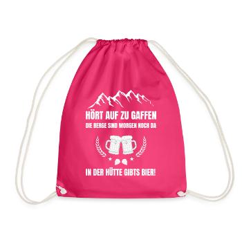 Hört auf zu gaffen in der Hütte gibts Bier - Turnbeutel - Fuchsia - Vorne